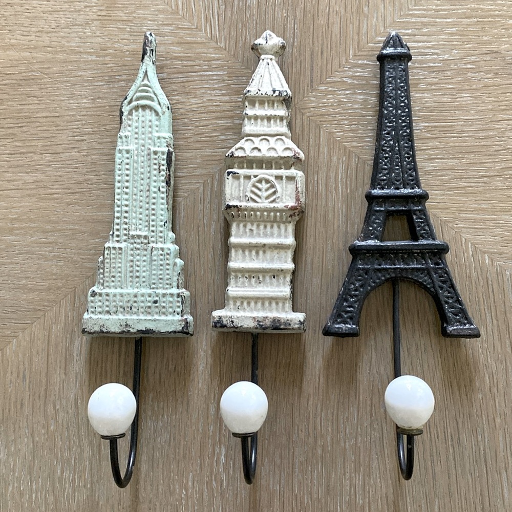 Vintage Landmark Hooks Set of Three Unique